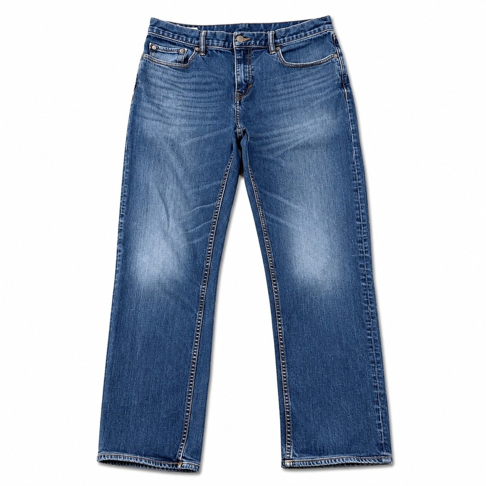 Banana Republic Straight Jeans Mens 33x32 Medium Wash Stretch Denim Blue Classic